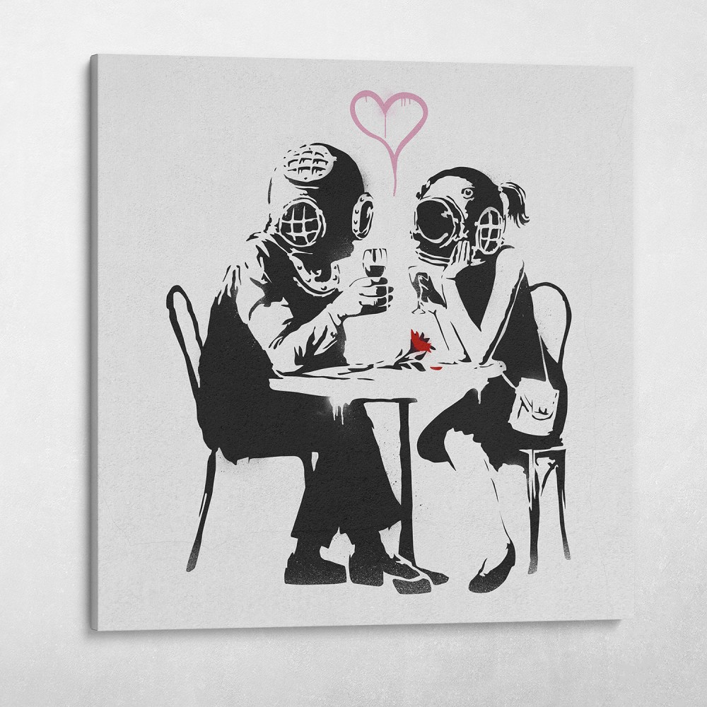 Banksy Diver Love Graffiti Street Art Urban Wall Art | Canvas Wall Art